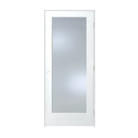 TRIMLITE 32"x80"x13/8" Primed 1Lite Clear Tempered Glass Interior French 49/16" LH Prehung 2868pri1501CLETLH154916